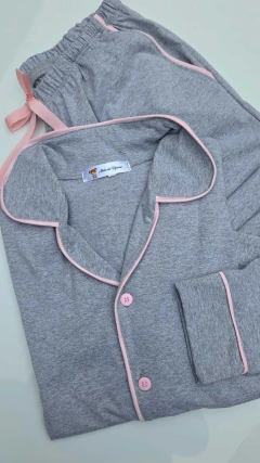 Imagem do Pijama infantil cinza com rosa