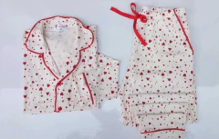 Pijama americano coração vermelho mini - ateliê dos pijamas 