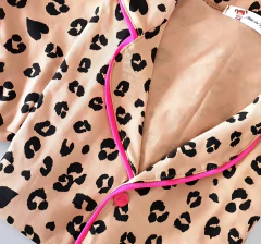 Pijama americano onça e pink - ateliê dos pijamas 