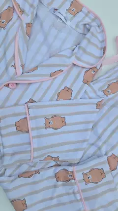 Pijama americano urso e listras na internet