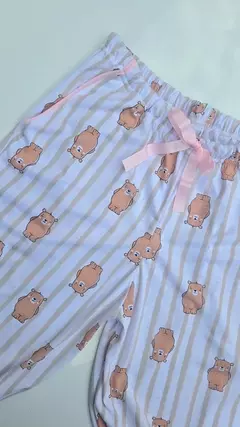Imagem do Pijama americano urso e listras