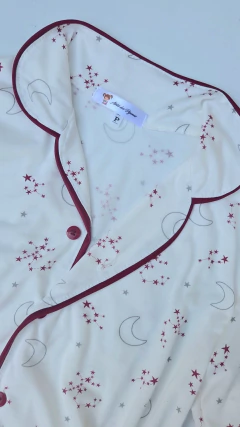 Pijama americano lua e estrelas bordo - loja online