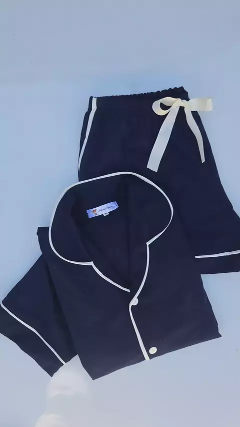 Pijama americano curto azul marinho - comprar online