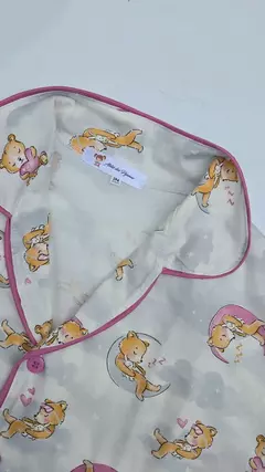 Pijama americano urso e lua rosa - ateliê dos pijamas 
