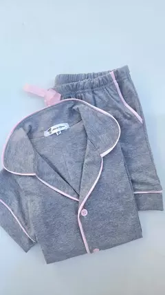 Pijama americano curto cinza com rosa - comprar online