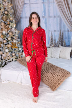 Pijama Americano Vermelho com Estrelas – Coleção de Natal na internet