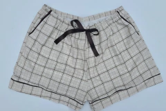 Imagem do Pijama americano curto xadrez off white e marrom