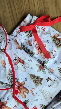 Pijama americano CURTO biscoitos de natal - comprar online