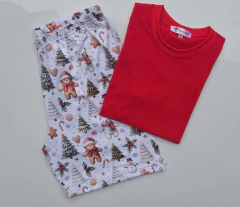 Pijama tradicional curto biscoito de natal MASCULINO - comprar online