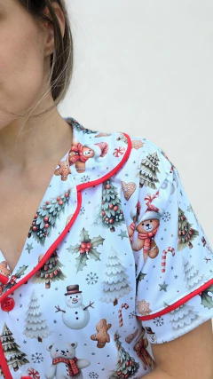 Pijama americano CURTO biscoitos de natal - loja online