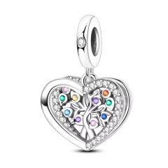 Dije Colgante Charms Para Pulsera Collar Corazon Arbol Vida