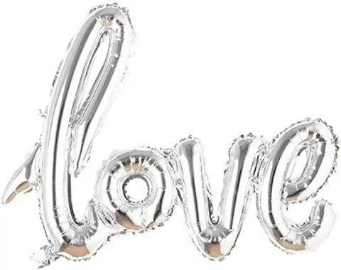 GLOBO LOVE PLATEADO 16"