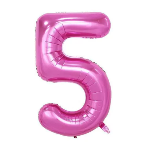 GLOBO NUMERO Nº 5 FUCSIA 10" x1 U