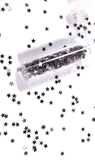 GLITTER FORMA ESTRELLA PLATEADO x1 U