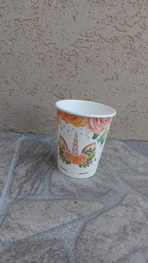 VASOS 250ML POLIPAPEL UNICORNIO x10 U