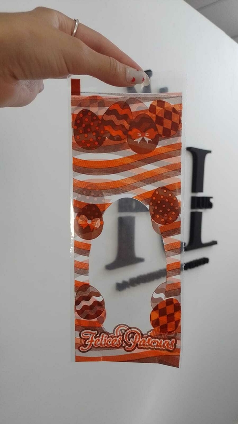 BOLSA 10x25cm NARANJA PARA HUEVOS x 50 U PAPEL CELOFAN