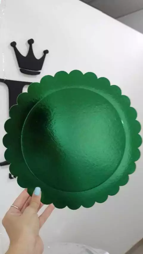 30CM BANDEJA FLOR VERDE LAMINADA x1 U