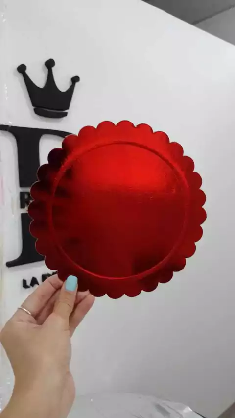 20CM BANDEJA FLOR ROJA LAMINADA x1 U