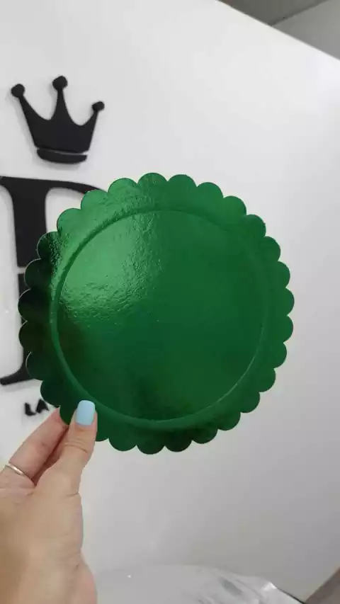 20CM BANDEJA FLOR VERDE LAMINADA x1 U