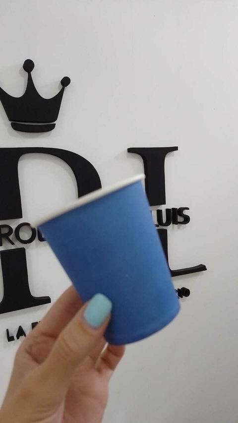 VASO POLIPAPEL AZUL LISO x10 U