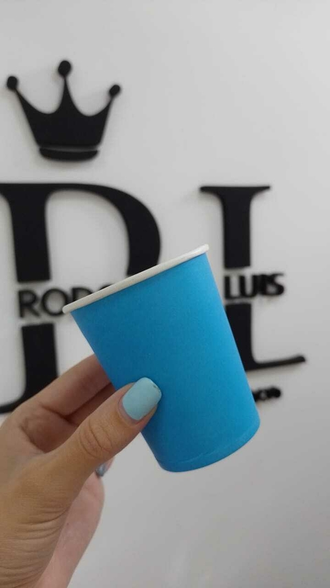 VASO POLIPAPEL CELESTE LISO x10 U