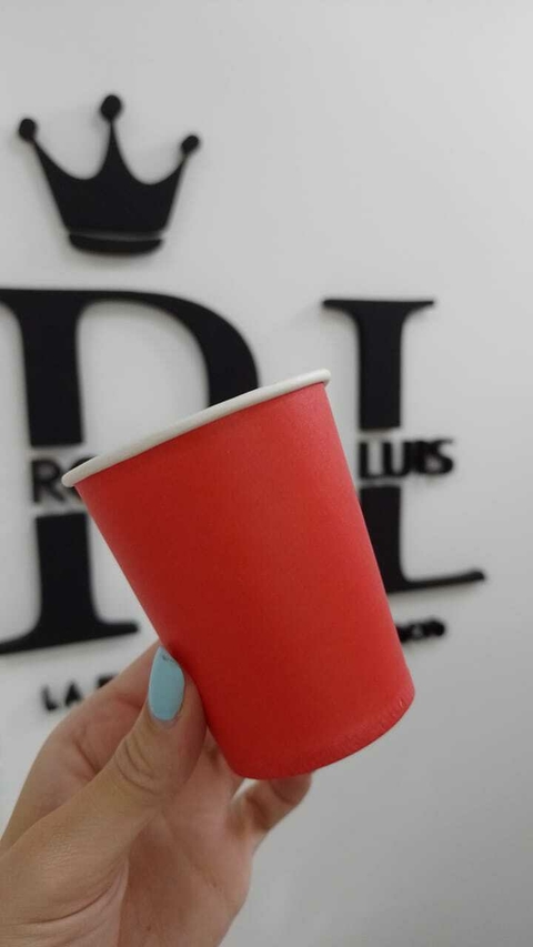 VASO POLIPAPEL ROJO LISO x10 U