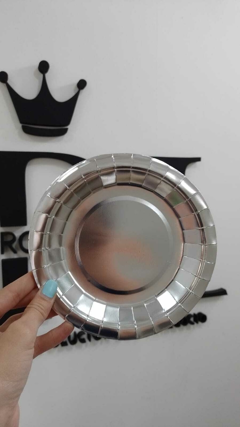 PLATO POLIPAPEL METALIZADO PLATEADO x10 U - comprar online