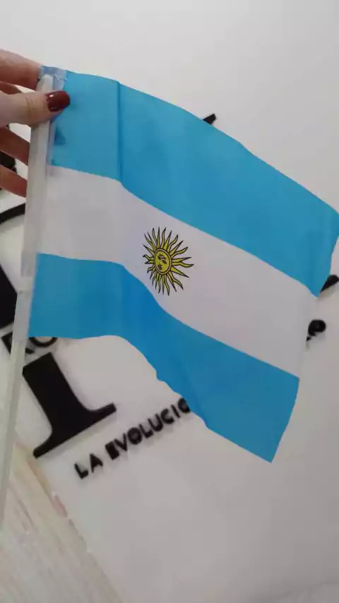 BANDERA ARGENTINA CON SOPORTE PARA AUTO x1 U