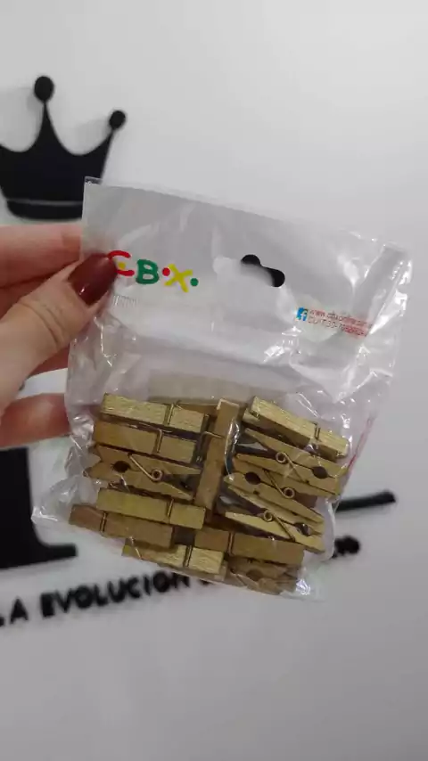 MINI BROCHECITOS DORADO METALIZADOS x25 U