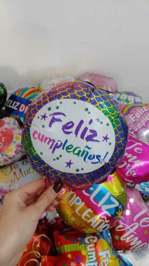 Cod. 413 GLOBO IMPRESO FELIZ CUMPLEAÑOS 10" x1 U