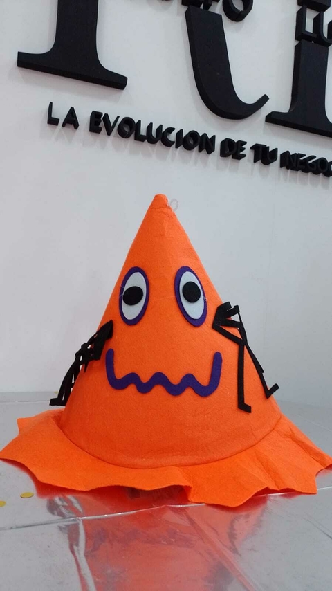 SOMBRERO DE BRUJA HALLOWEEN CARITAS x1 U
