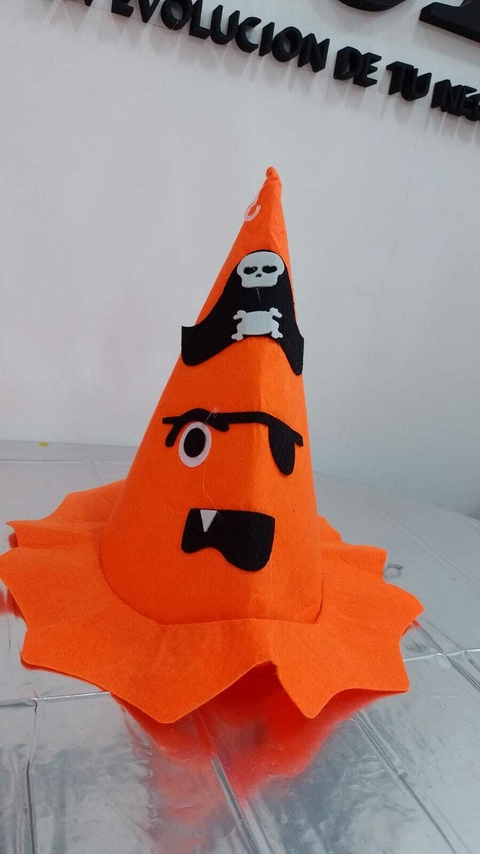 SOMBRERO DE BRUJA HALLOWEEN CARITAS x1 U