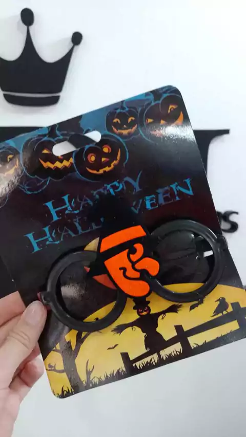 ANTEOJO BRUJA NARANJA HALLOWEEN x1 U