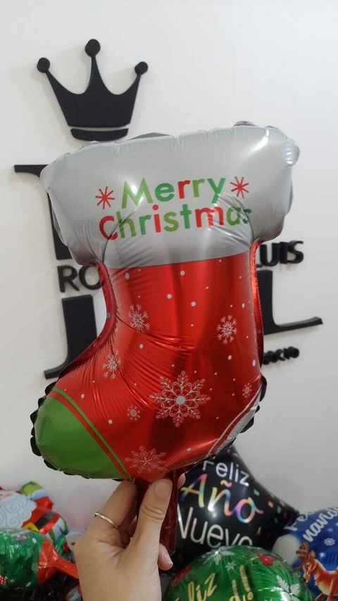 GLOBO BOTA NAVIDEÑA 12" x1 U NAVIDAD