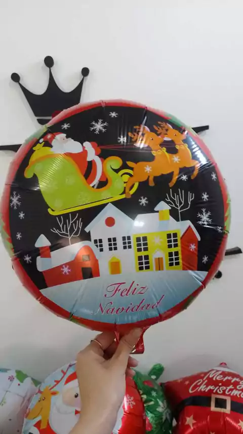 REDONDO 18" PAPA NOEL CON TRINEO x1 U