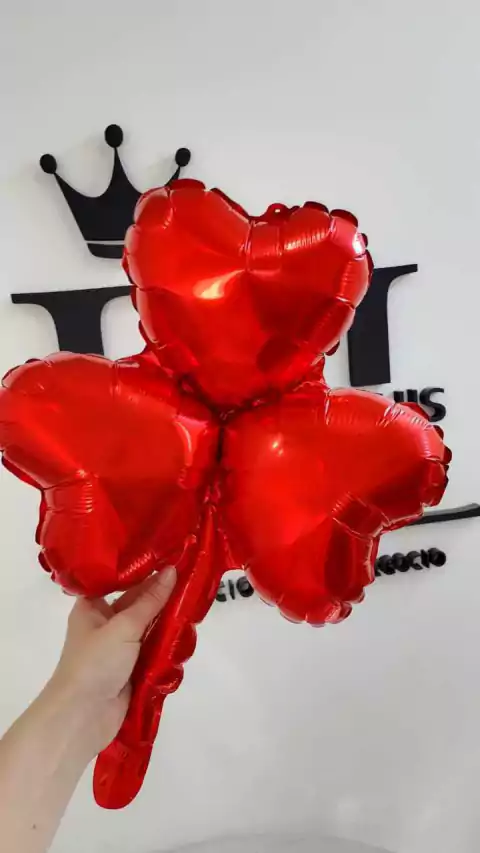 GLOBO TREBOL ROJO 18" x1 U