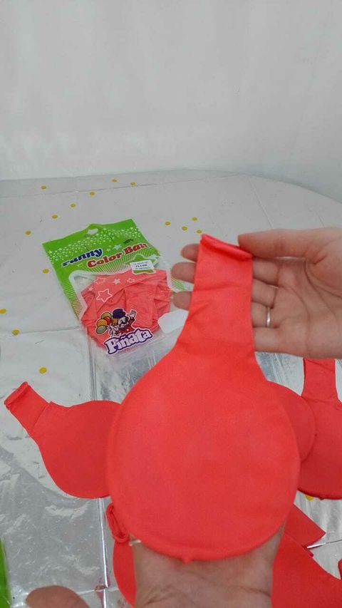 PIÑATAS DE LATEX 18" ROJO FLUO x10 U PIÑATIN