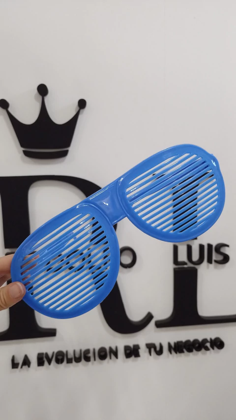 LENTES ANTEOJOS AZUL FLOGGER GIGANTE COTILLON x1 U