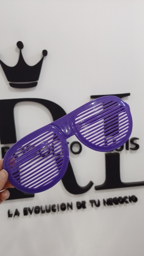 LENTES ANTEOJOS VIOLETA FLOGGER GIGANTE COTILLON x1 U
