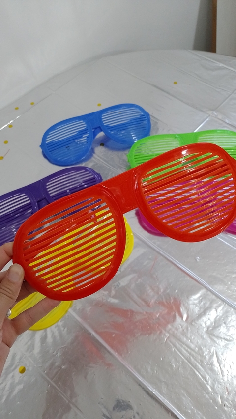 LENTES ANTEOJOS ROJO FLOGGER GIGANTE COTILLON x1 U