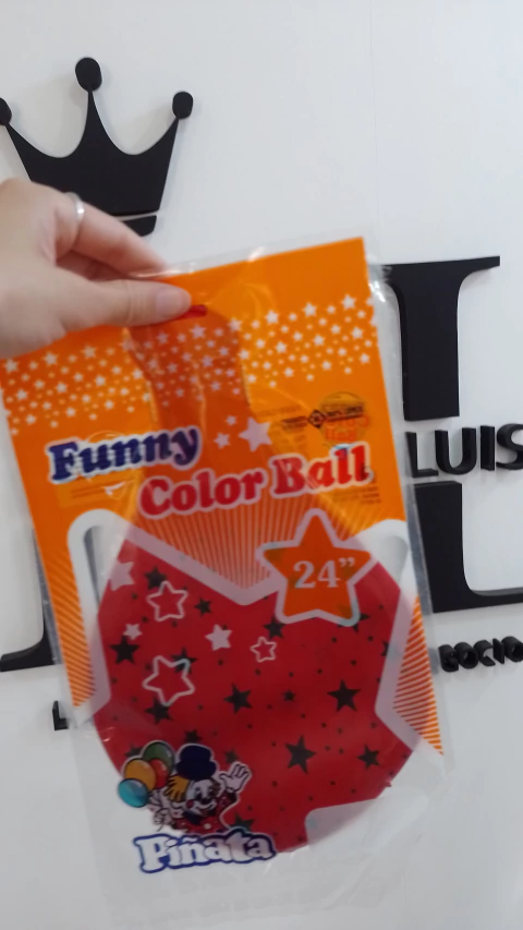 PIÑATA GLOBO ROJO ESTRELLAS 24"