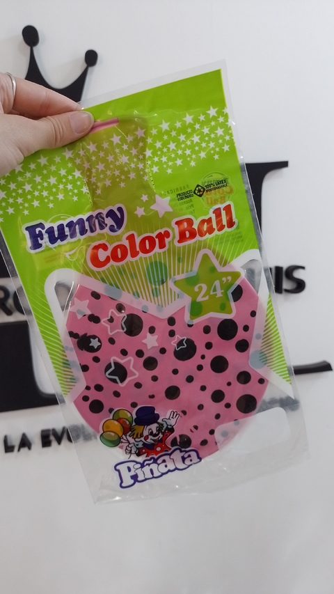 PIÑATA GLOBO ROSA LUNAR NEGRO 24"