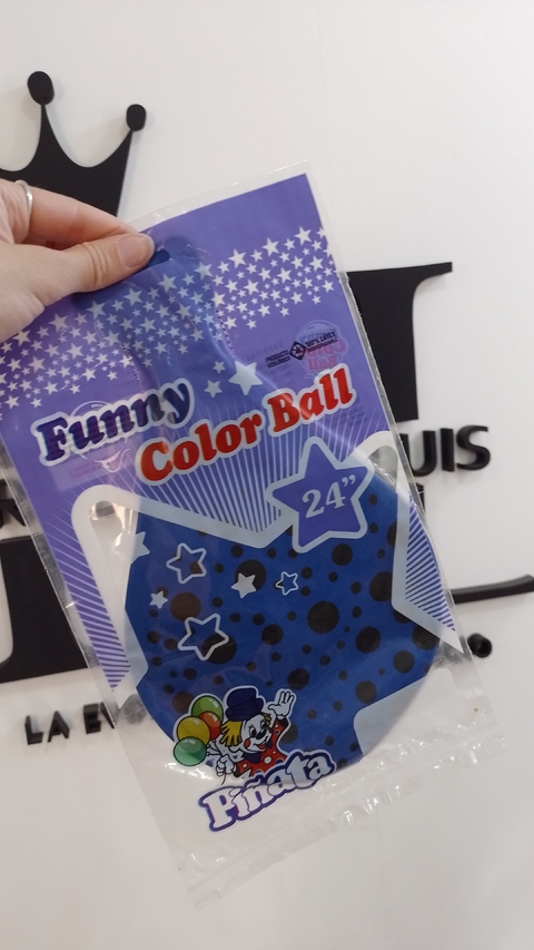 PIÑATA GLOBO AZUL LUNAR NEGRO 24"