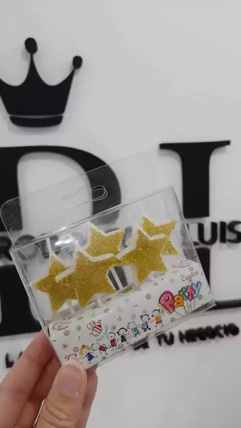 VELA ESTRELLA DORADA CON GIBRE x5 U