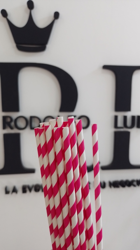 cod 1017 SORBETES Nº8 RAYAS FUCSIA Y BLANCO