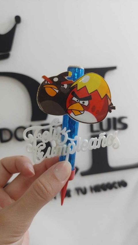 BENGALA CON PERSONAJE FELIZ CUMPLEAÑOS x1 U - comprar online