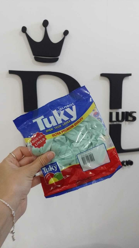 GLOBO TUKY VERDE PASTEL 9" x25 U - comprar online
