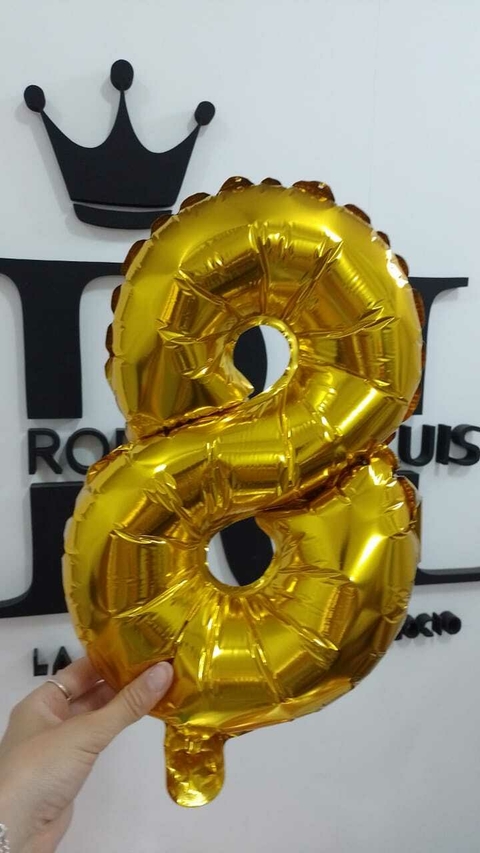 GLOBO NUMERO Nº 8 DORADO 16" x1 U - comprar online