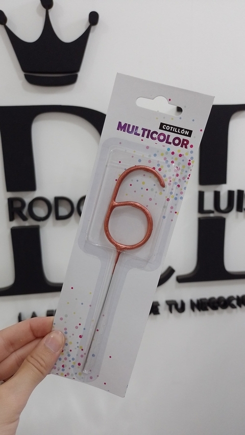 VELA SPARKLER NUMERO 6 ROSEGOLD x1 U - comprar online