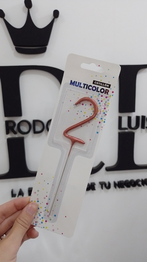 VELA SPARKLER NUMERO 2 ROSEGOLD x1 U - comprar online